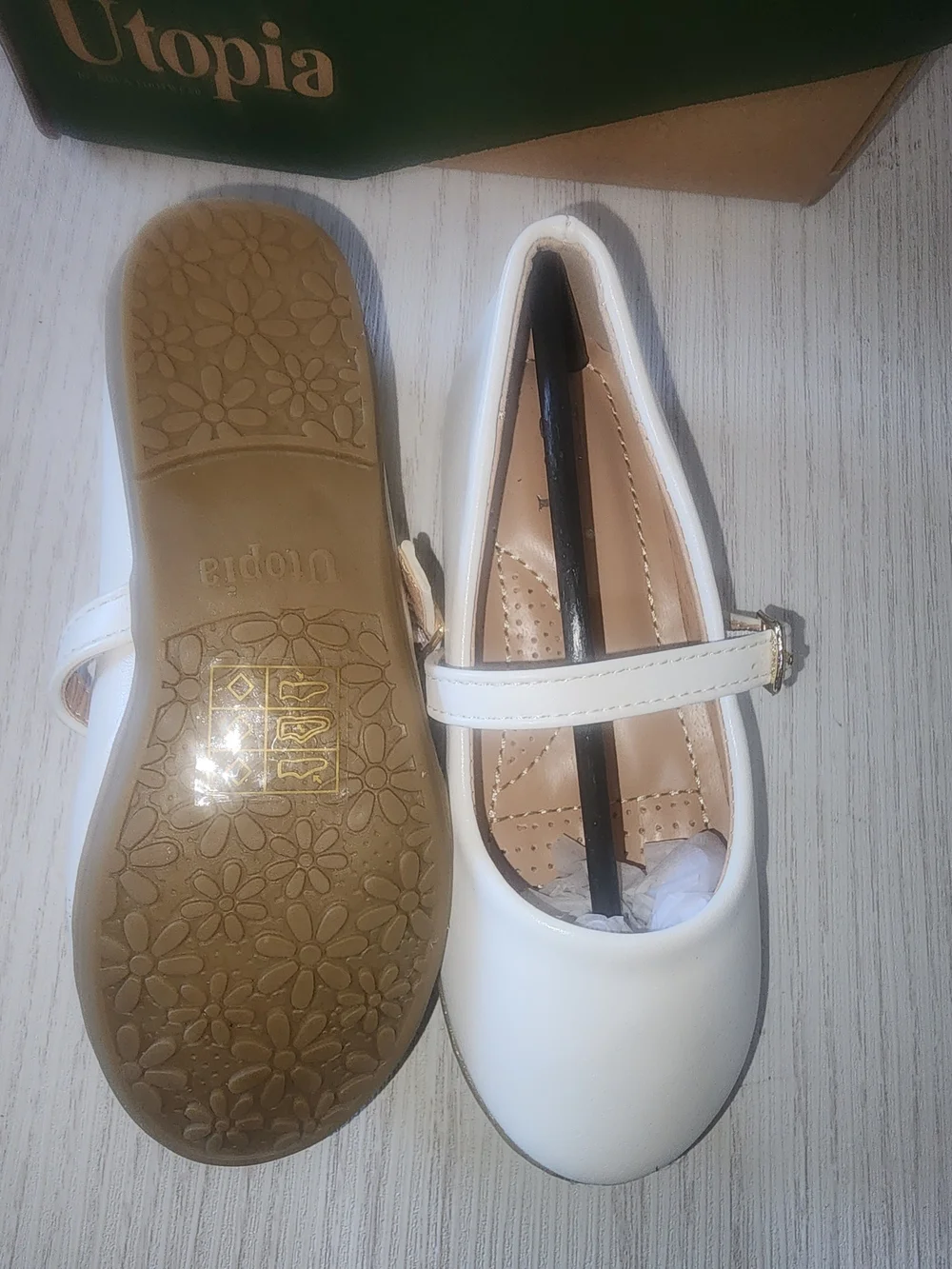 Topia Toddler GIRLS White Mary Jane Flats